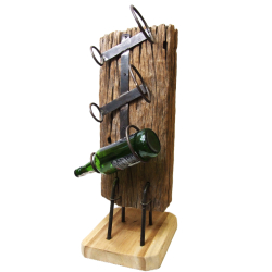 Stojak na wino z drewna tekowego 65cm